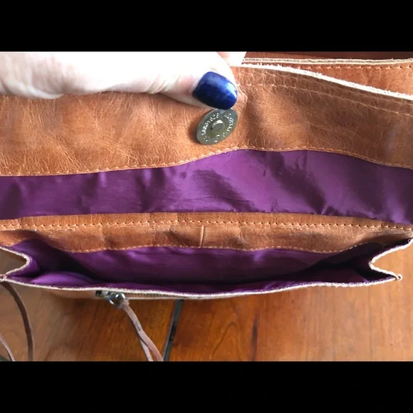 Tano Orange Distressed Glazed Leather Bucket Bag - Picture 11 of 16